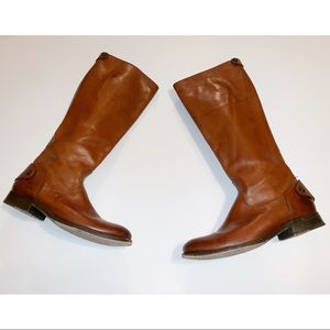 FRYE Melissa Tall Brown Leather Riding Boots Sz 8